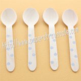 Silver Polka Dot Print Wooden Spoons 100pcs