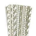125 Pcs Mixed 5 Styles Grey Gray Paper Straws 125 Pcs Mixed 5 Styles Grey Gray Paper Straws