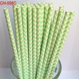 Paper Drinking Straws Mint Chevron Print 500pcs