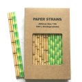 100 Pcs/Box Mixed Green Yellow Bamboo Paper Straws 100 Pcs/Box Mixed Green Yellow Bamboo Paper Straws