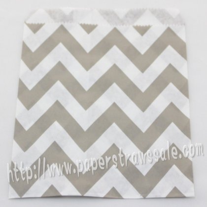 Gray Wide Chevron Paper Favor Bags 400pcs [pfbags033]