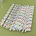 Metallic Colorful Rainbow Foil Polka Dot Paper Straws 500 pcs