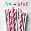 100 Pcs/Box Mixed He Or She Gender Reveal Paper Straws