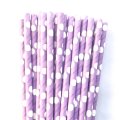White Polka Dot Lilac Lavender Paper Straws 500 Pcs White Polka Dot Lilac Lavender Paper Straws 500 Pcs