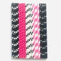 100 Pcs/Box Mixed Black Pink Date Night Paper Straws