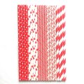 100 Pcs/Box Mixed Roses Are Red Party Paper Straws