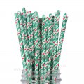 Christmas Patterned Green Red Paper Straws 500 pcs Christmas Patterned Green Red Paper Straws 500 pcs