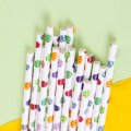 Easter Spring Colored Egg Print Paper Straws 500 pcs