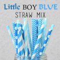 100 Pcs/Box Mixed Little Boy Blue Paper Straws