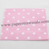 Pink Paper Napkins with White Polka Dot 300pcs