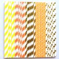 100 Pcs/Box Mixed Orange Yellow Gold Thankful Paper Straws