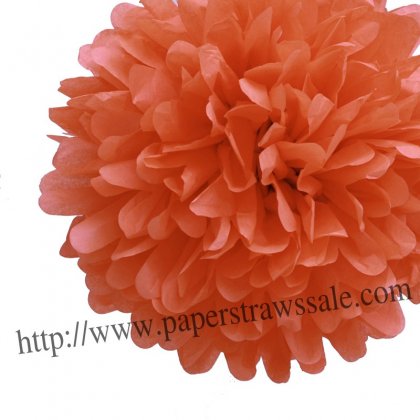 8" and 14" Paper Pom Pom Tissue Peach 20pcs [paperflower011]