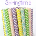 100 Pcs/Box Mixed Pastel Spring Time Paper Straws