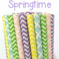 100 Pcs/Box Mixed Pastel Spring Time Paper Straws