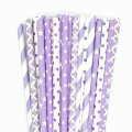 125 Pcs Mixed 5 Styles Light Purple Lilac Lavender Paper Straws 125 Pcs Mixed 5 Styles Light Purple Lilac Lavender Paper Straws