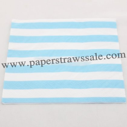 Light Blue Striped Paper Napkins 300pcs