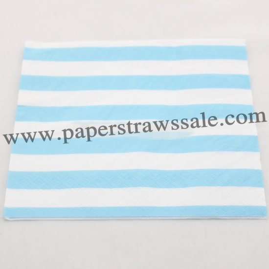 Paper Napkins Print Blue Stripe 300pcs - Click Image to Close