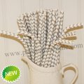 Grey Chevron Print Bendy Paper Straws 500pcs