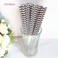 Black Chevron Print Paper Straws 500pcs