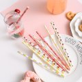 100 Pcs/Box Fruit Mixed Green Red Yellow Paper Straws