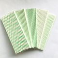 125 Pcs Mixed 5 Styles Mint Green Pastel Paper Straws
