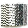 125 Pcs Mixed 5 Styles Black Drinking Paper Straws