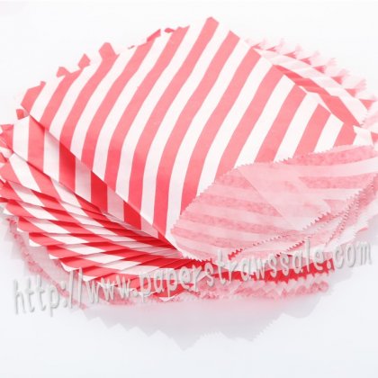 Red Diagonal Stripe Paper Favor Bags 400pcs [pfbags025]
