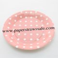 9" Pink Round Paper Plates White Dot 60pcs 9" Pink Round Paper Plates White Dot 60pcs