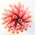 Horizontal Stripe Hot Pink Circle Paper Straws 500 Pcs