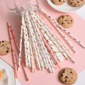 100 Pcs/Box Mixed Metallic Foil Flamingo Paper Straws