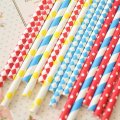 100 Pcs/Box Mixed Blue Red Yellow Circus Party Paper Straws