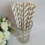 RAH Print Gray Striped Paper Straws 500pcs