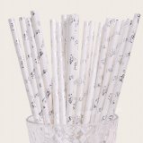 Princess Crown Paper Straws Metallic Silver Foil 500 pcs