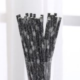 Halloween White Cobweb Spider Web Black Paper Straws 500 pcs