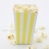 Yellow Striped Paper Popcorn Boxes 36pcs