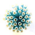 White Polka Dot Light Blue Paper Straws 500 Pcs