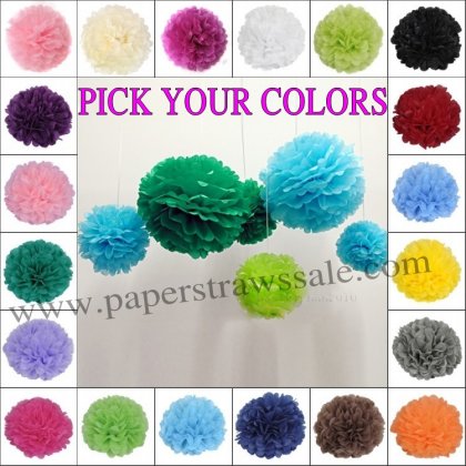 150pcs 8"(20cm) Tissue Paper Pom Poms Wholesale