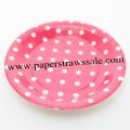 9" Deep Pink Round Paper Plates White Dot 60pcs 9" Deep Pink Round Paper Plates White Dot 60pcs