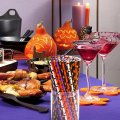 Halloween Party Black Spider Orange Paper Straws 500 Pcs