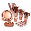 Disposable Rose Gold Party Dinnerware Set Serves 25 Disposable Rose Gold Party Dinnerware Set Serves 25