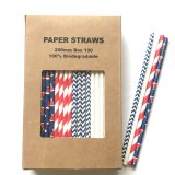 100 Pcs/Box Mixed Christmas Santa's Hat Paper Straws