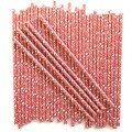 Red With White Christmas Pattern Print Paper Straws 500 Pcs