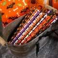 Halloween Party Black Spider Orange Paper Straws 500 Pcs