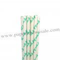 Aqua Bunting Print Paper Drinking Straws 500pcs