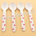 Red Polka Dot Print Wooden Spoons 100pcs Red Polka Dot Print Wooden Spoons 100pcs
