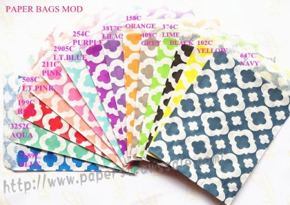 1400pcs Mixed 14 Colors MOD Design Paper Bags