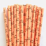 Halloween Black Grimace Orange Paper Straws 500 Pcs
