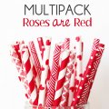 100 Pcs/Box Mixed Roses Are Red Party Paper Straws