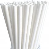 Solid Pure All Plain White Paper Straws Clearance