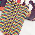 Colorful Rainbow Stripe Paper Drinking Straws 500pcs